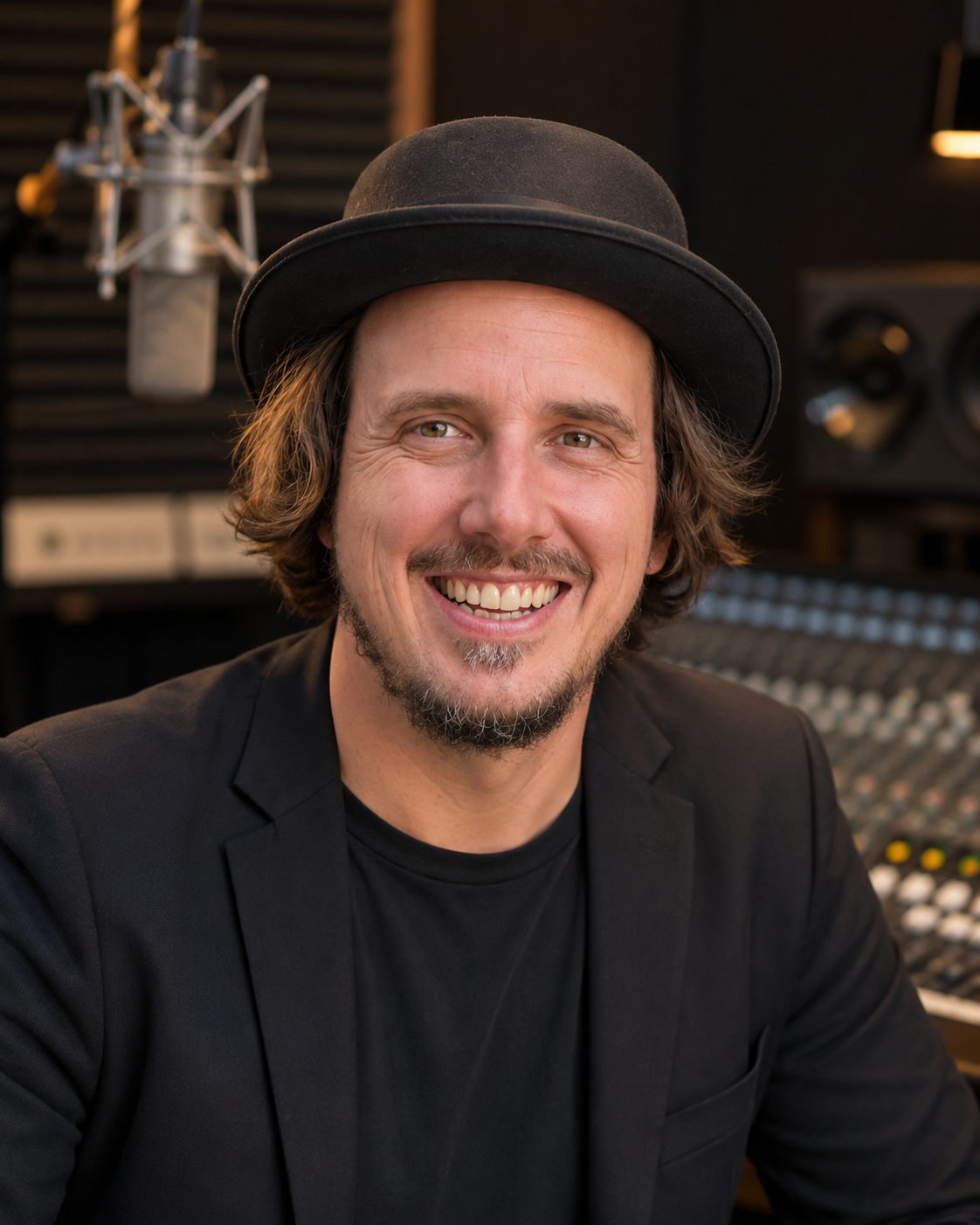 Sebastian Good in a radio studio